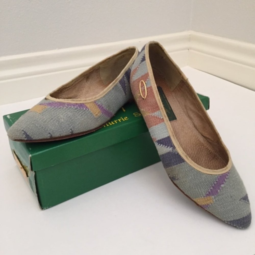 Vintage Dhurrie Fabric Flats by T Cappelli   7 1/2